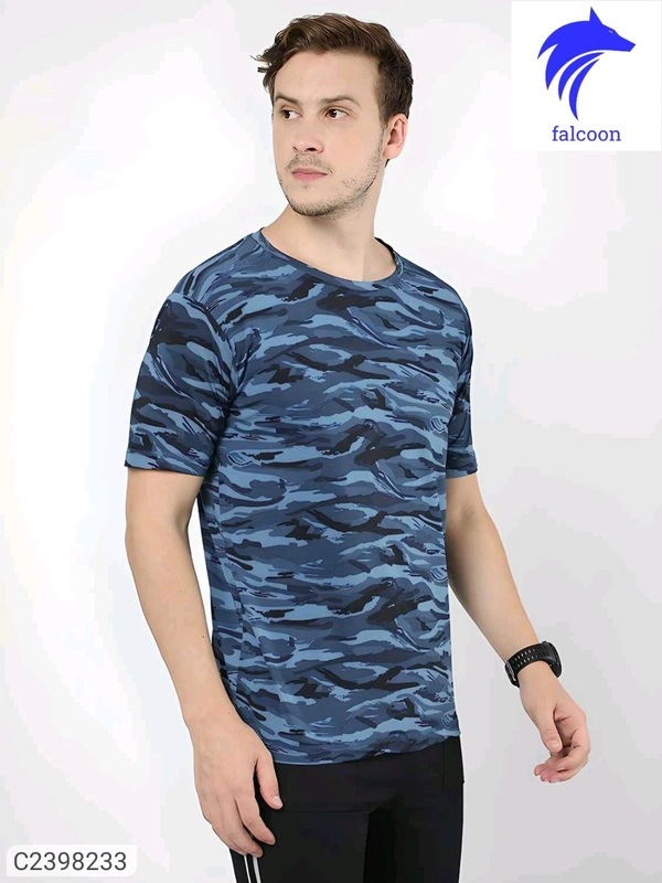 Men's  Strecheble T-Shirt  - Blue, XL