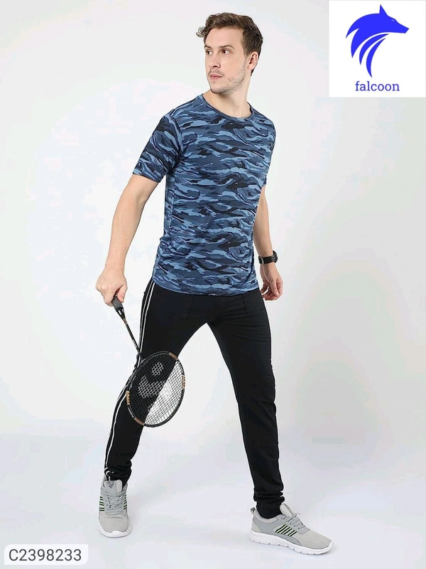 Men's  Strecheble T-Shirt  - Blue, XXL