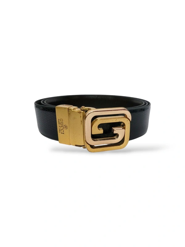 GUCCI Italian Leather Reversible Belt For Men (Leather Texture) - Rose Gold & Gold