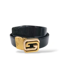 GUCCI Italian Leather Reversible Belt For Men (Leather Texture) - Rose Gold & Gold