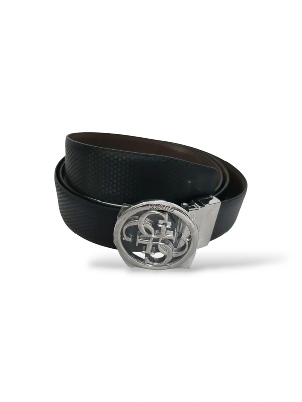 GUCCI Italian Leather Reversible Belt For Men - Silver