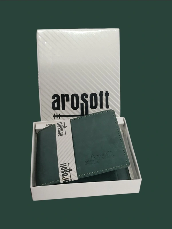 Arosoft men's faux leather wallet  - Green