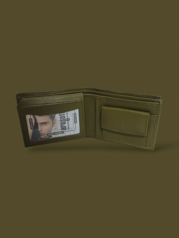 AROSOFT MEN'S ORIGINAL LEATHER WALLET - Olive
