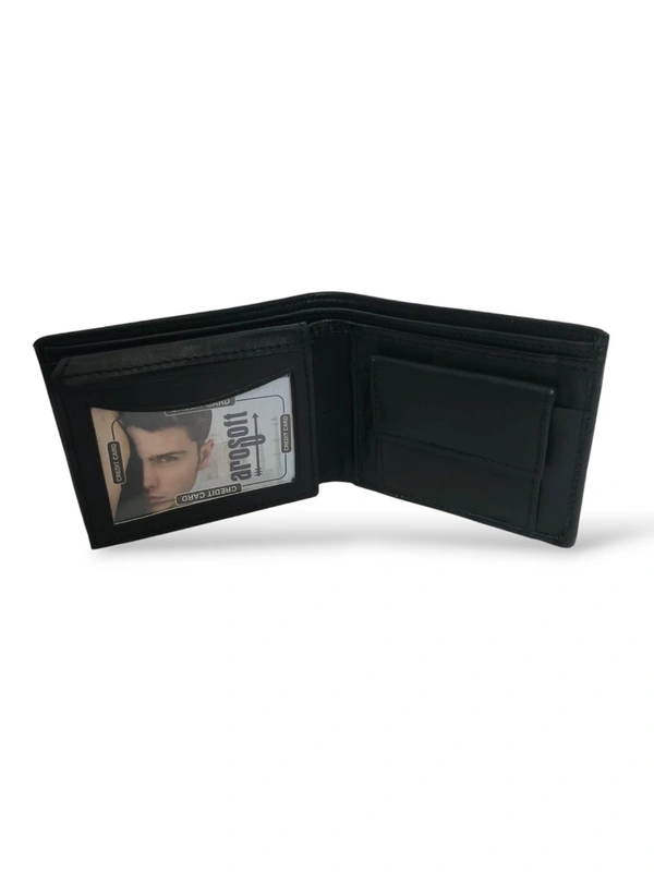 AROSOFT MEN'S ORIGINAL LEATHER WALLET - Black