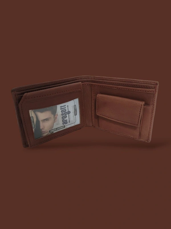 AROSOFT MEN'S ORIGINAL LEATHER WALLET - Brown