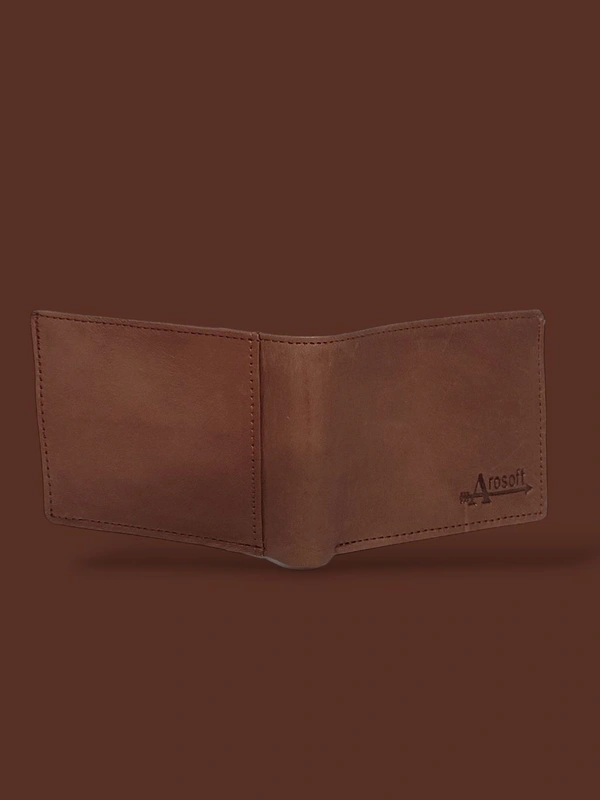 AROSOFT MEN'S ORIGINAL LEATHER WALLET - Brown
