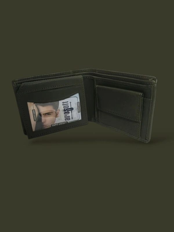 AROSOFT MEN'S ORIGINAL LEATHER WALLET - Lunar Green