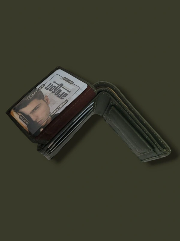 AROSOFT MEN'S ORIGINAL LEATHER WALLET - Lunar Green