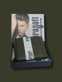 AROSOFT MEN'S ORIGINAL LEATHER WALLET - Lunar Green