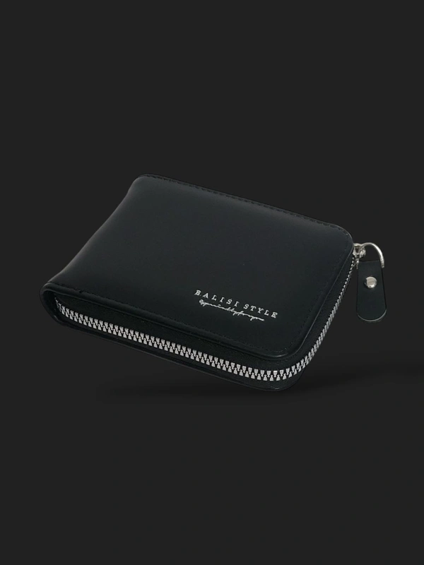BALISI MEN'S ROUND ZIP IMPORTED WALLET  - Black