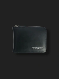 BALISI MEN'S ROUND ZIP IMPORTED WALLET  - Black