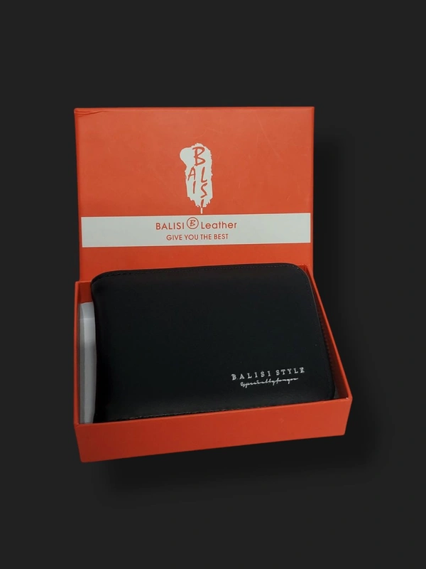BALISI MEN'S ROUND ZIP IMPORTED WALLET  - Black