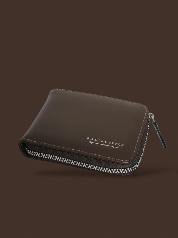 BALISI MEN'S ROUND ZIP IMPORTED WALLET  - Brown
