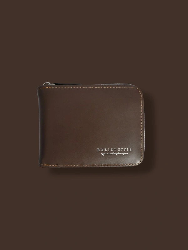 BALISI MEN'S ROUND ZIP IMPORTED WALLET  - Brown