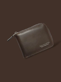 BALISI MEN'S ROUND ZIP IMPORTED WALLET  - Brown