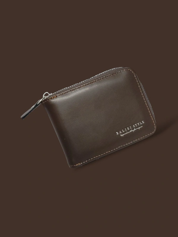 BALISI MEN'S ROUND ZIP IMPORTED WALLET  - Brown