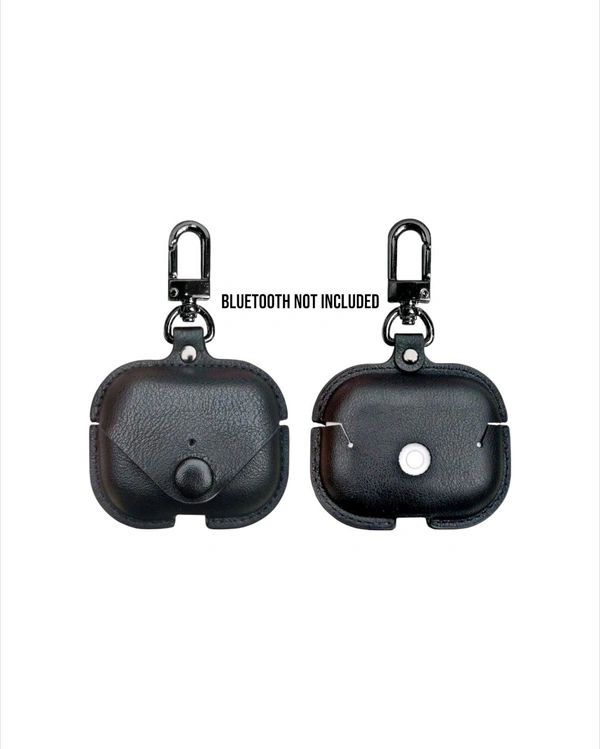 Airpods Pro leather Cover Case - Black