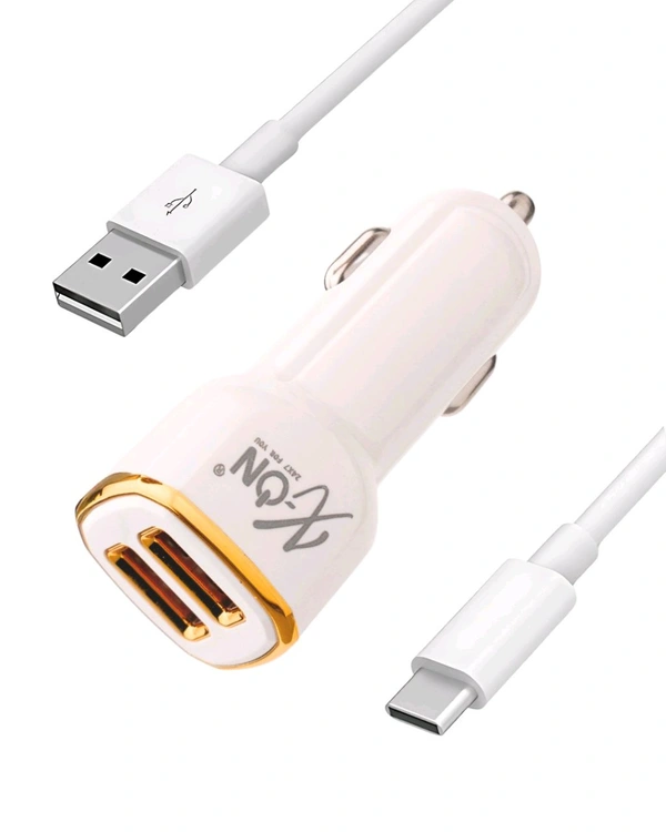 X-ON 3.4A CAR CHARGER WITH CABLE - TYPE-C CABLE