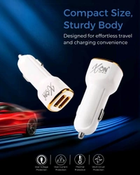 X-ON 3.4A CAR CHARGER WITH CABLE - TYPE-C CABLE