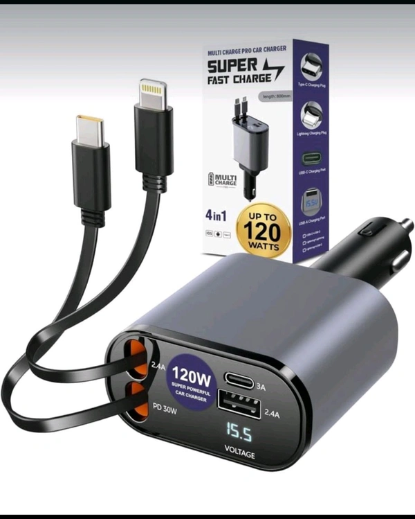 4 In 1 Car Charger 120W