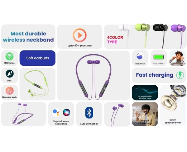 Boat Transparent Neckband Bluetooth - Electric Violet