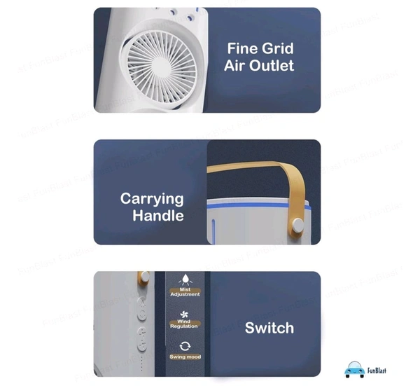 Portable Mini Air Cooler Fan, Glorial Star Double-Ended Spray
Cooling Fan with Mist Humidifier
