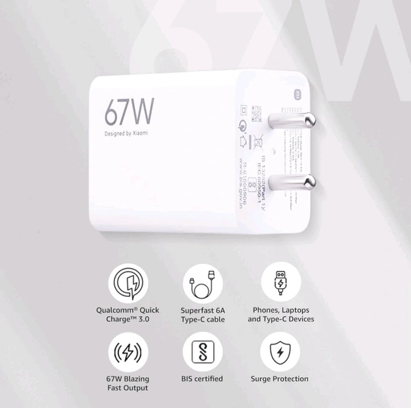 MI 67W Charger With Type-C Cable Original