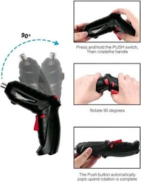 Electric Screwdriver 3.6V 1300mAh Cordless Rechargeable 44pcs Screwdriver Bit Set Front LED Light Drill Machine