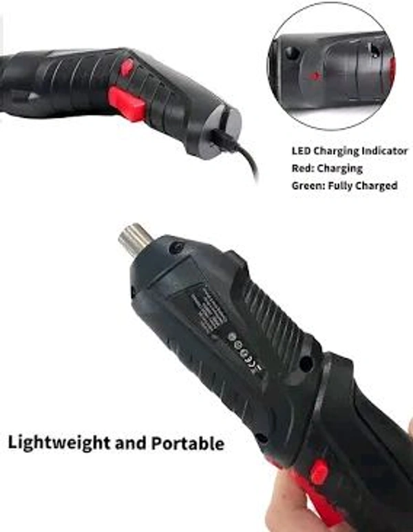 Electric Screwdriver 3.6V 1300mAh Cordless Rechargeable 44pcs Screwdriver Bit Set Front LED Light Drill Machine