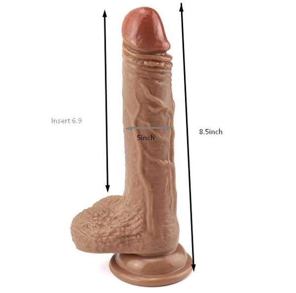 Realistic Dildo with Strong Two Layer Silicone Suction Cup - 10 inches