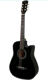 Juârez Acoustic Guitar Kit, 38 Inch Cutaway, 038C with Bag, Strings, Pick and Strap, Black - Black
