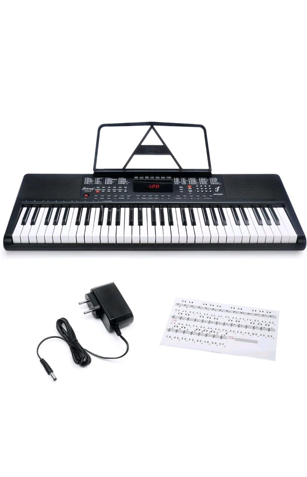 JUAREZ Octavé JRK660 61-Key Electronic Teaching Keyboard Piano with LED Display | Adapter | Key Note Stickers |Music Sheet Stand| 200 Rhythms | 200 Timbres |40 Demos|USB Output|8 Percussions, With MIC