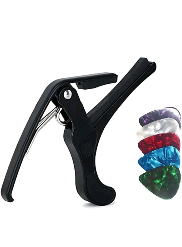 Metal Guitar Capo black With 5 Picks