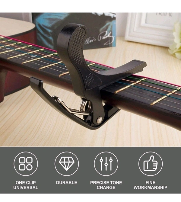 Metal Guitar Capo black With 5 Picks