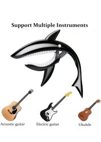 Guitar Capo for Acoustic and Electric Guitars, Creative Capo Zinc Alloy Guitar Capo for Ukulele, Electric And Acoustic Guitars (Black)