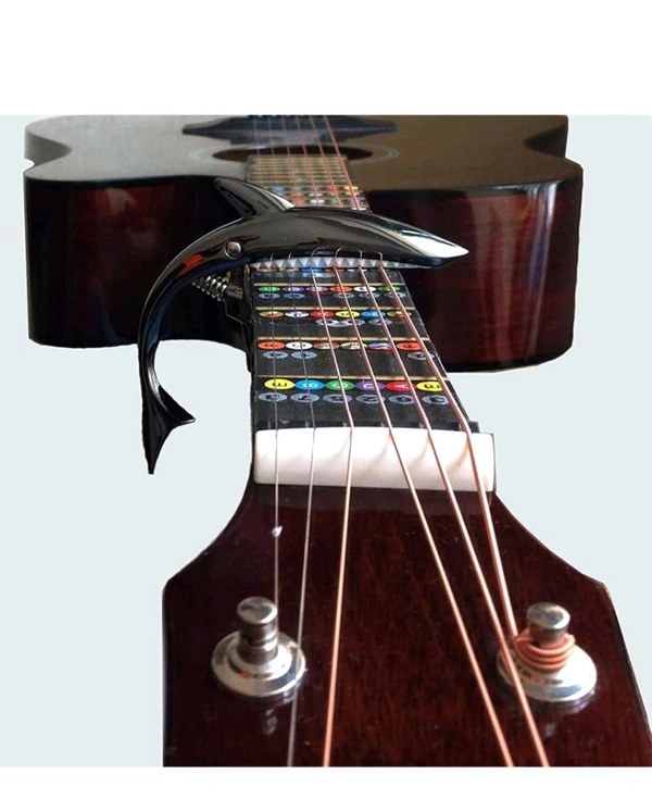 Guitar Capo for Acoustic and Electric Guitars, Creative Capo Zinc Alloy Guitar Capo for Ukulele, Electric And Acoustic Guitars (Black)