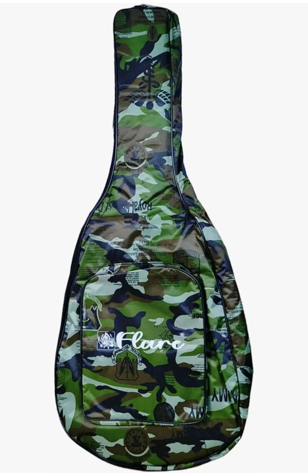 FLARE Heavy Padded Army Print Guitar Bag with Single Big Pocket