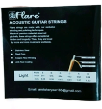 Flare Bronze Acoustic Guitar Strings Set, Light Gauge