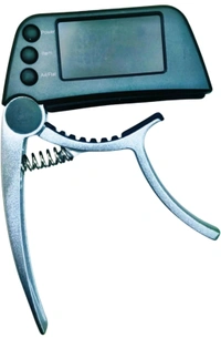 Flare 2 in1 Guitar and Ukulele Chromatic Tuner cum Capo for Professional Use, Guitar Capo and Tuner (Silver)