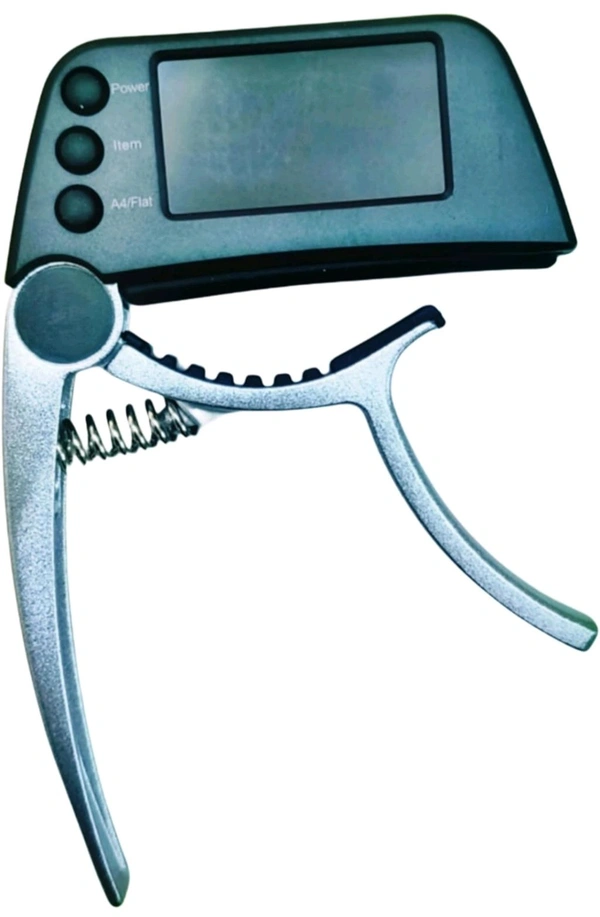Flare 2 in1 Guitar and Ukulele Chromatic Tuner cum Capo for Professional Use, Guitar Capo and Tuner (Silver)