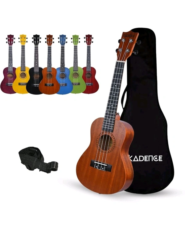 Kadence Concert Ukulele 23", Cinnamon Brown colour, fluorocarbon strings, matt finish with strap and bag (Spring Summer Collection of Ukuleles)