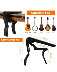 Kaspar Guitar Capo for Acoustic Guitar One Handed Trigger Guitar Capo Acoustic 6 String Quick Change Alloy Metal Capo for Ukulele Electric Guitar Banjo Mandolin Bass

