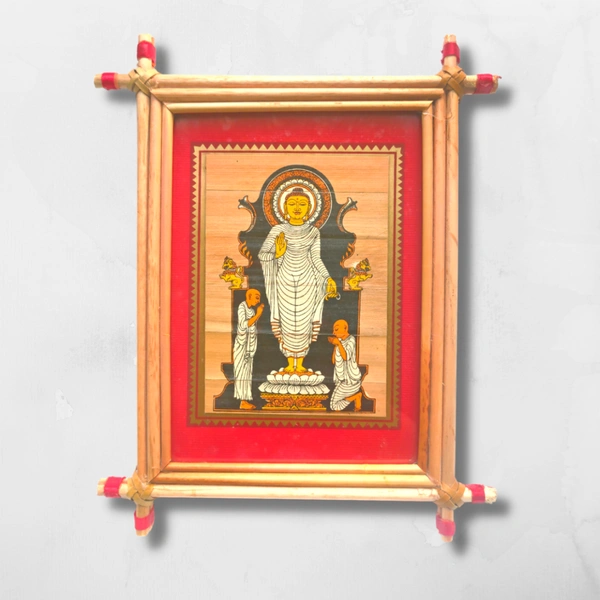 Buddha Handprinted Palm Leaf Frame