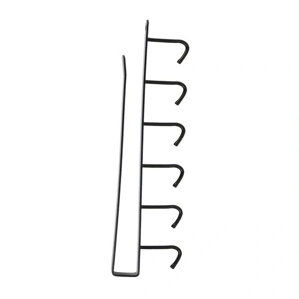 1 Pack Hanging Hooks Rack Under Cupboard Cabinet Cup Holder Coffee Mug Holder 6 Hooks Drilling Free Coffee Cups Holder Kitchen Utensil Storage Organizer Hook Rack