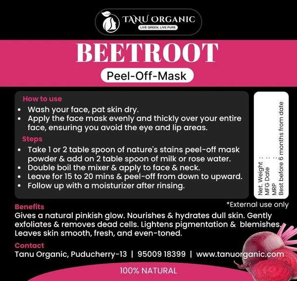 Beetroot Peel of Mask - 30g