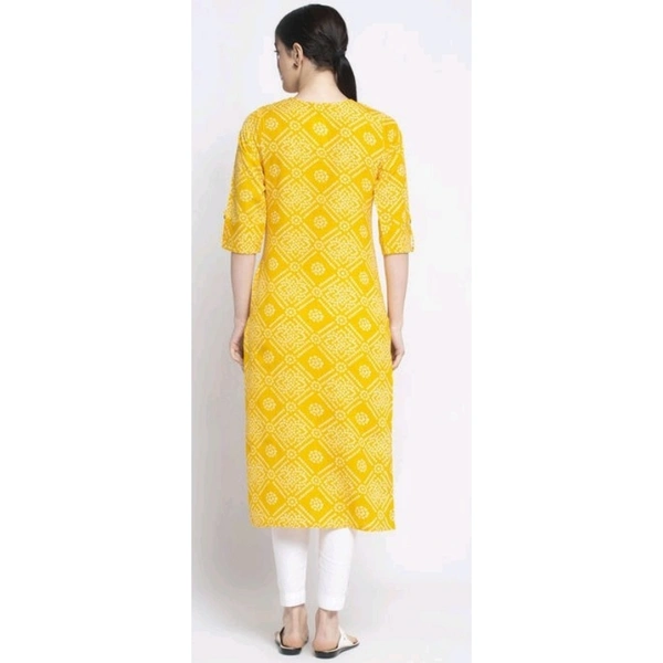 VASTREMATE Women Cotton A-Line Printed YELLOW Kurti - XXL