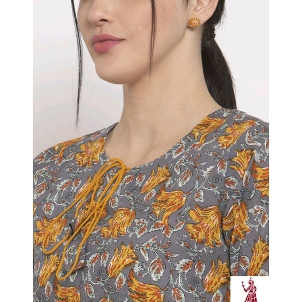 VASTREMATE Women Cotton Printed Straight Kurti - M