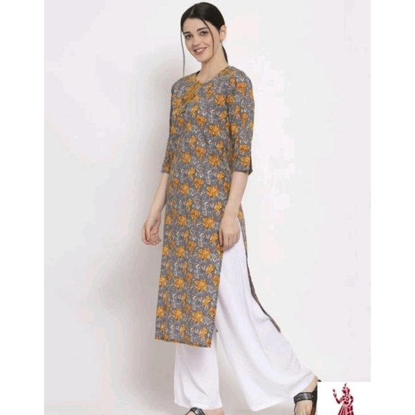 VASTREMATE Women Cotton Printed Straight Kurti - M