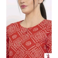 VASTREMATE Women Cotton Printed Straight Kurti - XS