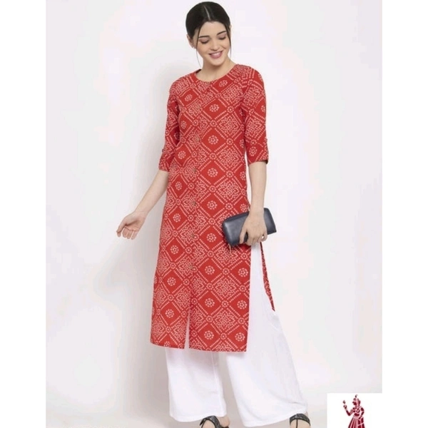 VASTREMATE Women Cotton Printed Straight Kurti - S